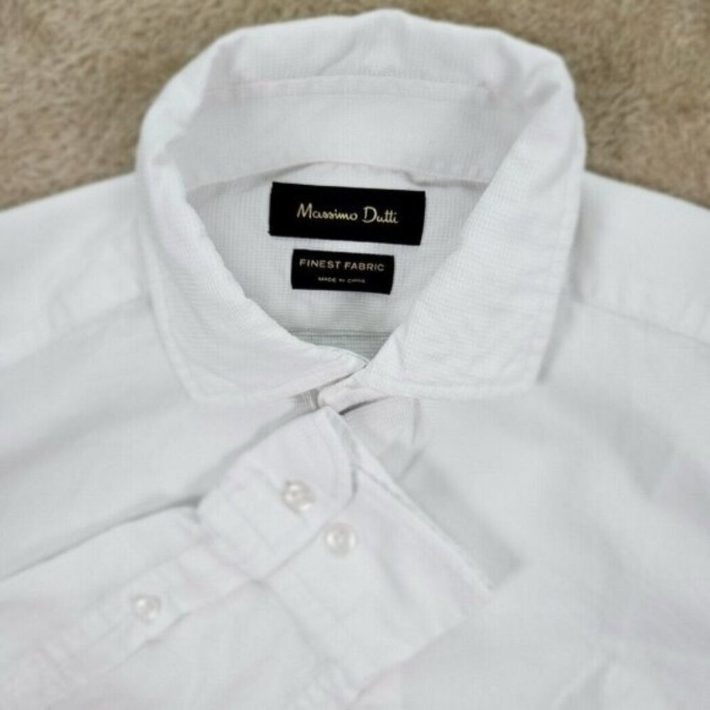 Massimo Dutti Finest Fabric Shirt Men's Size S White Long Sleeve Button-Down - Picture 1 of 10